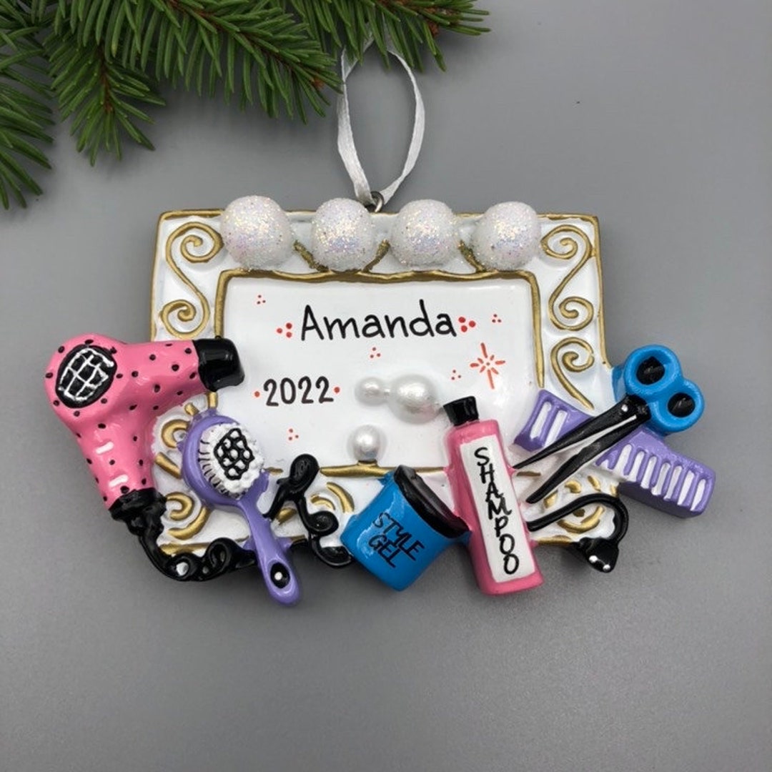 Personalized Hairdresser Christmas Ornament, Hair Salon Ornament, Hair