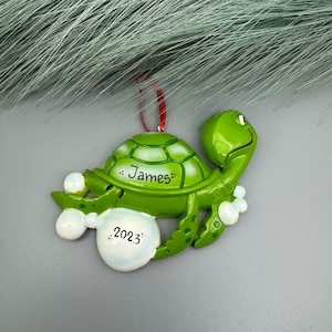 Turtle Personalized Christmas Ornament, Personalized Turtle Ornament, Turtle Custom Ornament, Turtle Christmas Ornament