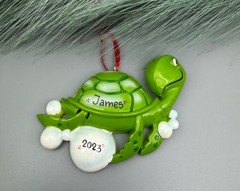 Turtle Personalized Christmas Ornament, Personalized Turtle Ornament, Turtle Custom Ornament, Turtle Christmas Ornament