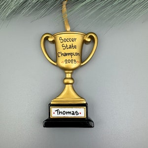 Personalized Trophy Ornament, Trophy Christmas Ornament, Custom Trophy Ornament, Sport Award Ornament
