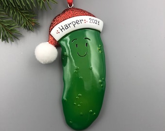 Lucky Pickle Personalized Christmas Ornament, Happy Pickle Christmas Ornament