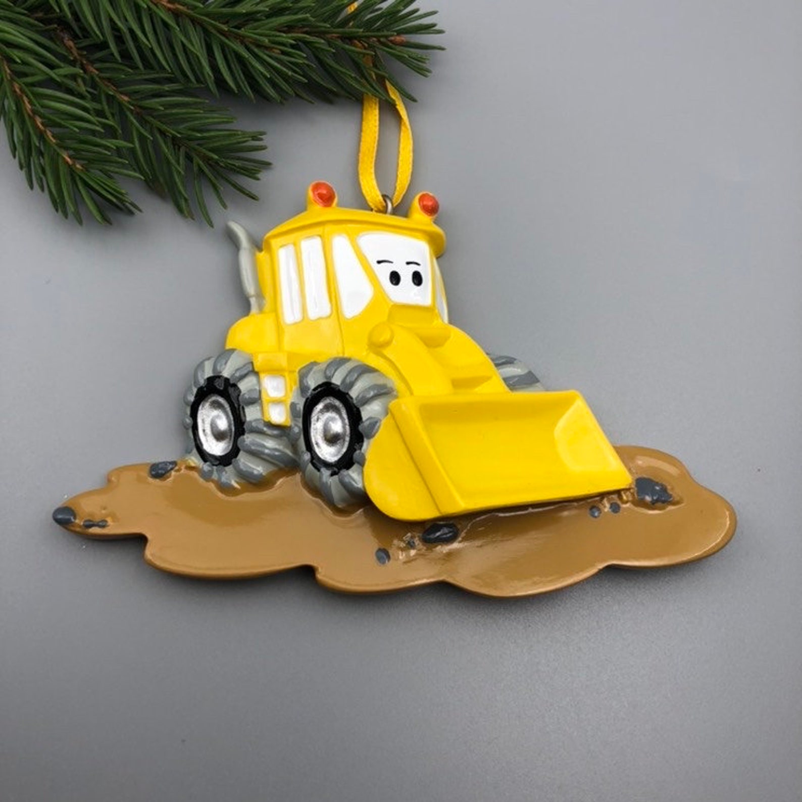 Bulldozer Christmas Ornament 