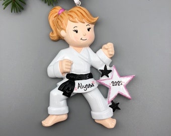 Karate Ornament, Karate Girl Ornament, Karate Personalized Ornament, Sport Ornament