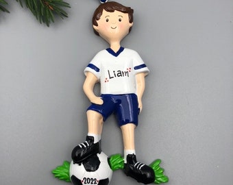Soccer Ornament, Soccer Boy Ornament, Soccer Personalized Ornament, Sport Ornament, Sports Ornament