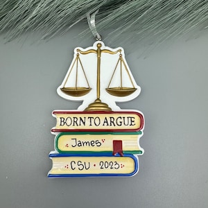 Lawyer Personalized Christmas Ornament, Graduation Christmas Ornament, Law School Ornament, College Alumni Christmas Ornament
