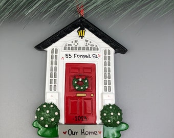 New Home Ornament, New Apartment Ornament, First Apartment Personalized Ornament, Red Door Personalized Ornament, Christmas Ornament
