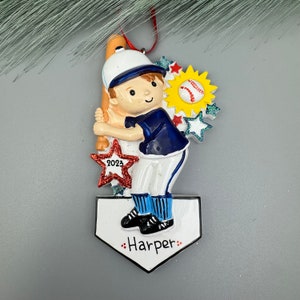 Baseball Ornament, Baseball Personalized Ornament, Sports Ornament, Personalized Christmas Ornaments