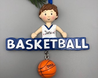 Personalized Basketball Ornament, Basketball Boy Ornament, Personalized Christmas Ornaments