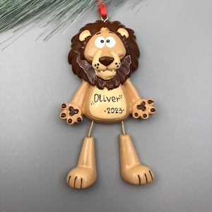 Personalized Lion Christmas Ornament, Lion Christmas Keepsake
