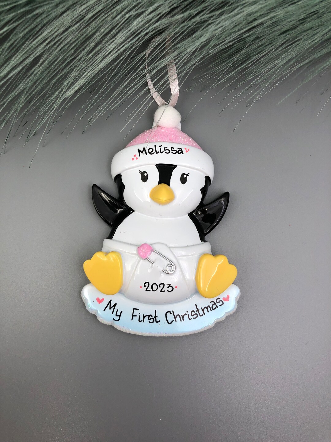 Babys 1st Christmas Ornament, Baby Girl Christmas Ornament, Baby Girl Personalized Ornament, New