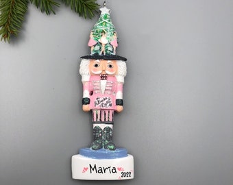 Pink Nutcracker Ornament, Personalized Nutcracker Christmas Ornament, Nutcracker Girl or Boy Christmas Ornament, Nutcracker Suite Clara