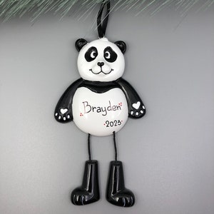 Panda Personalized Christmas Ornament, Panda Ornament, Panda Bear Christmas Ornament