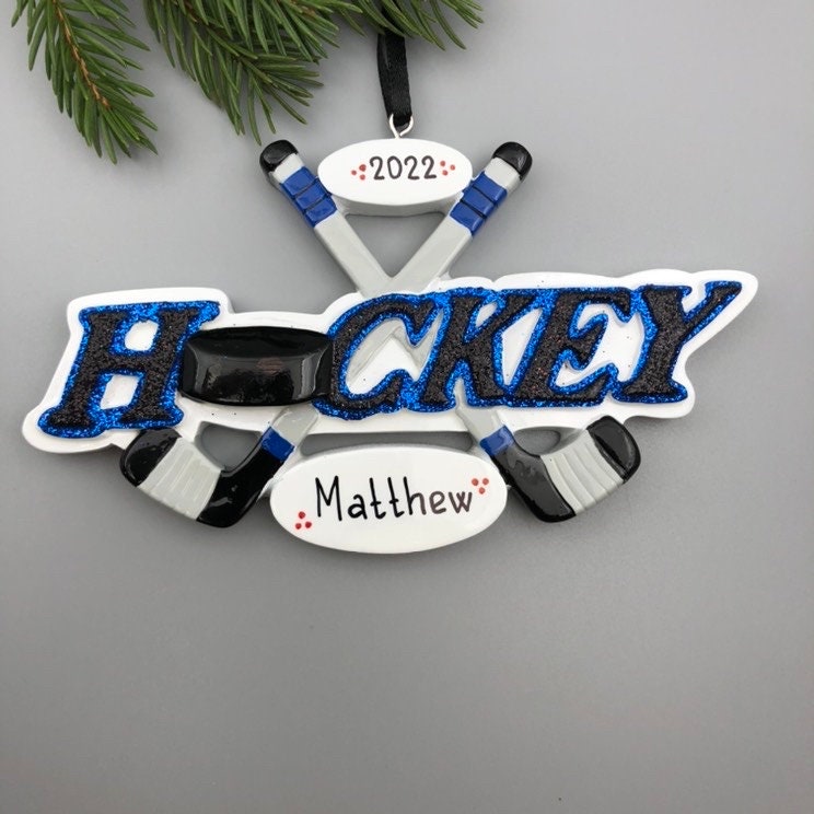  Ice Hockey Personalized Christmas Ornament - Female Player -  Brown Hair - Handpainted Resin - 4.5 Tall - Free Customization : Home &  Kitchen