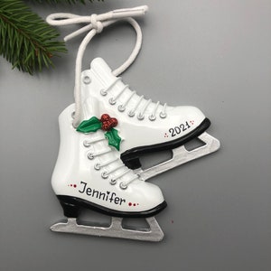 Figure Skates Personalized Christmas Ornament, Ice Skating Personalized Christmas Ornament, Ice Skating Shoes Ornament