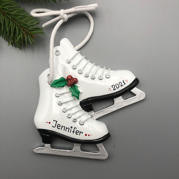 Ornement de Noël personnalisé de patins artistiques, ornement de Noël personnalisé de patinage sur glace, ornement de chaussures de patinage sur glace