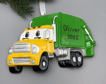 Personalisierte Müllauto-Verzierung, personalisierte LKW-Weihnachtsverzierung, personalisierte Kinder-LKW-Verzierung