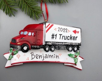 Ornamento natalizio personalizzato per camion semi, ornamento per camion semirimorchio, ornamento per camion, ornamento per big rig, ornamento per rimorchio del trattore