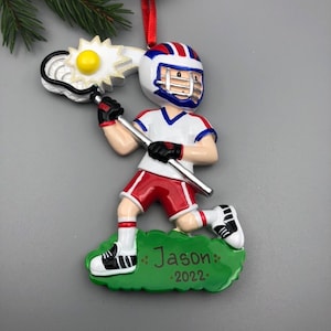 Personalized Lacrosse Ornament, Lacrosse Boy Ornament, Lacrosse Christmas Ornament, Personalized Christmas Ornaments