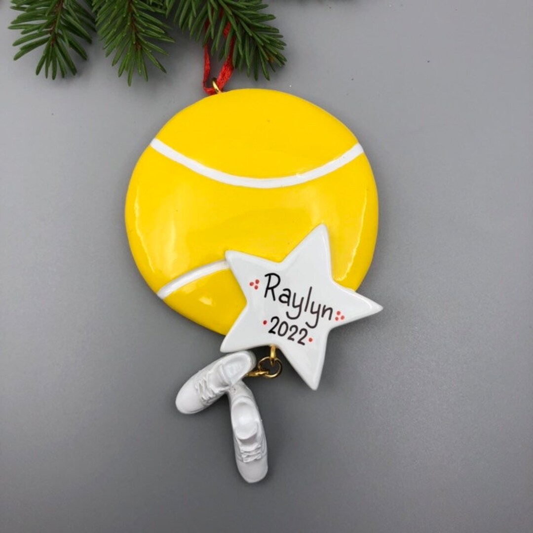 Personalized Tennis Christmas Ornament, Tennis Ball Ornament