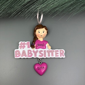 Personalized Babysitter Ornament, Babysitter Christmas Ornament, Custom Babysitter Ornament, Gift for Babysitter, Christmas Ornament