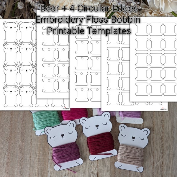 Embroidery Floss Bobbin Template Etsy