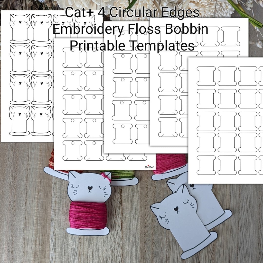 Embroidery Floss Bobbin Template Printable Template Plus Cut Etsy UK