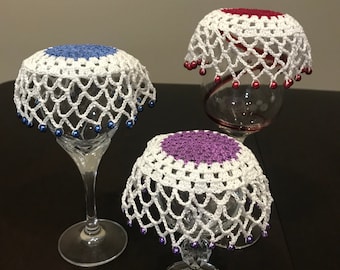 Beaded Wine glass covers