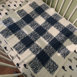 Crocheted Gingham Baby Blanket