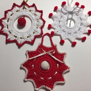 White Christmas stars - handmade decorations
