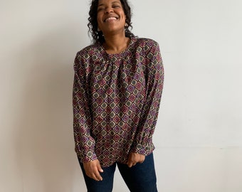 Printed Poet Sleeve Top