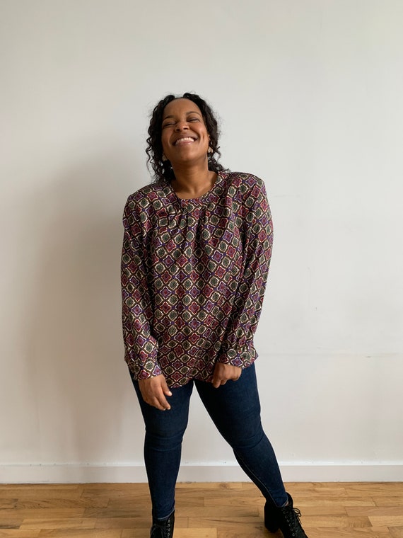 Printed Poet Sleeve Top
