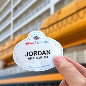 Cruise Line cast member name tag sticker, personalized name tag sticker, fish extender gifts for adults, cast member name badge, Disneyworld