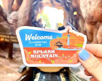 Splash Mountain sticker, Splash Mountain sign, Disneyland stickers, Disneyland gifts, Disneyland souvenir, Disneyworld stickers, journal