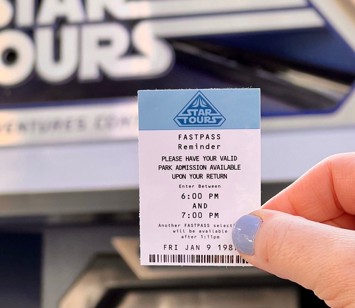 Star Tours Classic Fast Pass Sticker, Disneyland Fastpass Sticker ...