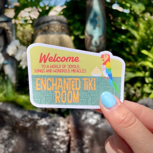 Tiki room sticker, Disneyland enchanted tiki room, Dole Whips, Disneyland sticker for water bottle, Enchanted Tiki room sign, Adventureland