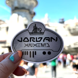 Personalized Galaxy&#39;s Edge Cast Member sticker, cast member name tag, Disneyland stickers, Disneyworld decal, magic key holder lap top