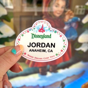 Disneyland Christmas cast member name tag, customizable sticker, Disneyland holiday, cast member sticker, cast member gifts, Disneyland gift