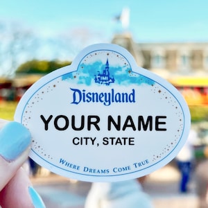 Disneyland cast member, customizable sticker, cast member name tag sticker, Disneyland stickers, laptop decal, Disneyland gifts, planner