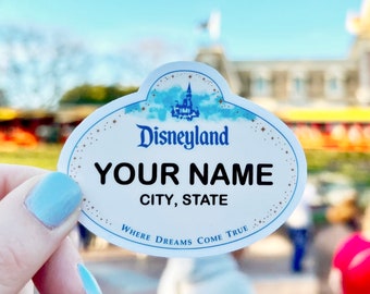 Disneyland cast member, customizable sticker, cast member name tag sticker, Disneyland stickers, laptop decal, Disneyland gifts, planner