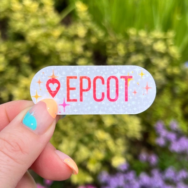 Epcot Disneyworld destination drop pin sticker, holographic sticker, disneyworld parks, WDW decal, drink around the world, figment birthday