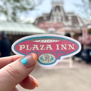 Disneyland Plaza Inn sticker, sticker for laptop water bottle, vintage retro disneyland, cell phone case decal, main street mickey