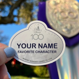 100th Anniversary Cast Member Name Tag sticker, 100th anniversary Disneyland, cast member name tag, sticker for water bottle, lap top decal