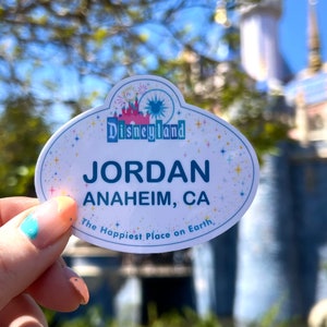 NEW Disneyland cast member name tag sticker, customizable sticker, Disneyland stickers, laptop decal, Disneyland gifts, planner, 2024 trip