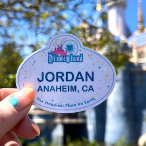 NEW Disneyland cast member name tag sticker, customizable sticker, Disneyland stickers, laptop decal, Disneyland gifts, planner, 2024 trip