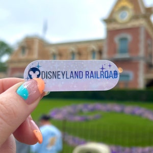 Disneyland railroad location tag sticker Disneyland, main street magic, Disneyland stickers decal for lap top water bottle, hidden mickey