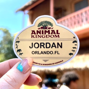 Animal Kingdom sticker, cast member name tag, custom name sticker, Disneyworld stickers, Disneyworld gift, cast member thank you, pixie dust