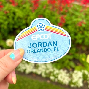 Epcot Cast Member Name Tag sticker, Disneyworld cast member sticker, Disneyland sticker, epcot sticker, disneyworld decal, cast member gift