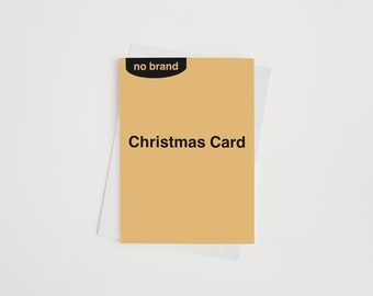 No Brand Christmas Card, Funny Christmas card, Joke Christmas card, Card for her, Card for him, Holiday Card, Xmas card, Simple card