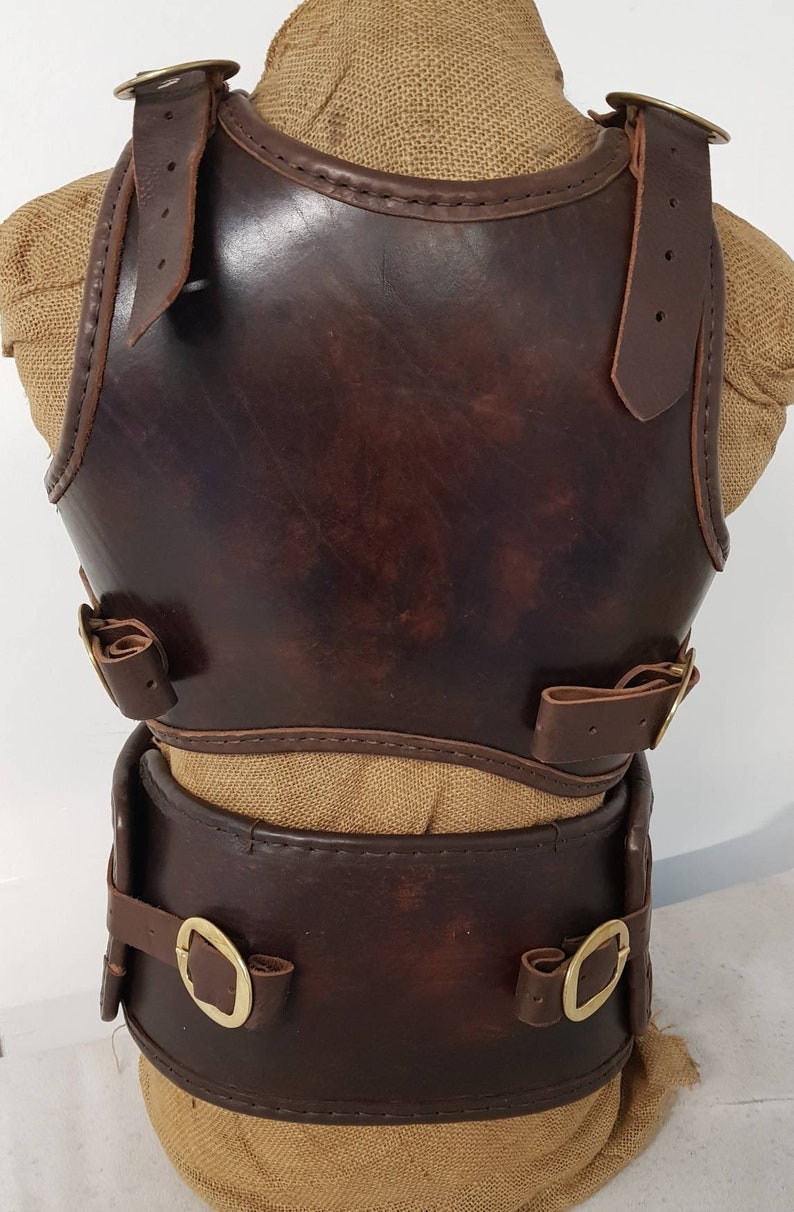 Thick Leather Armour With Embossed Stags Etsy
