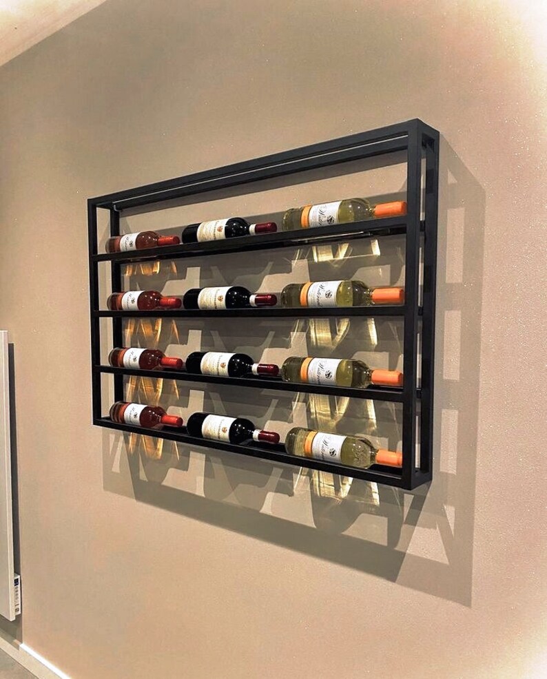 Wine Rack Wine Rack Wall Mounted Steel Wine Rack Industrial Etsy